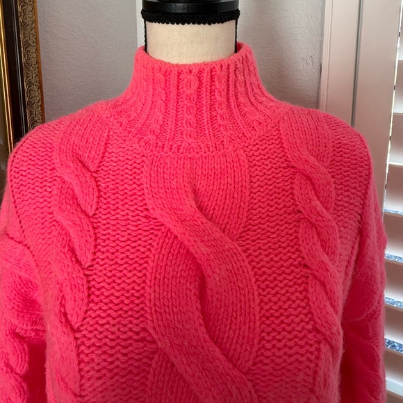 Vibrant pink, knit Anthropologie sweater - Picture 4 of 9